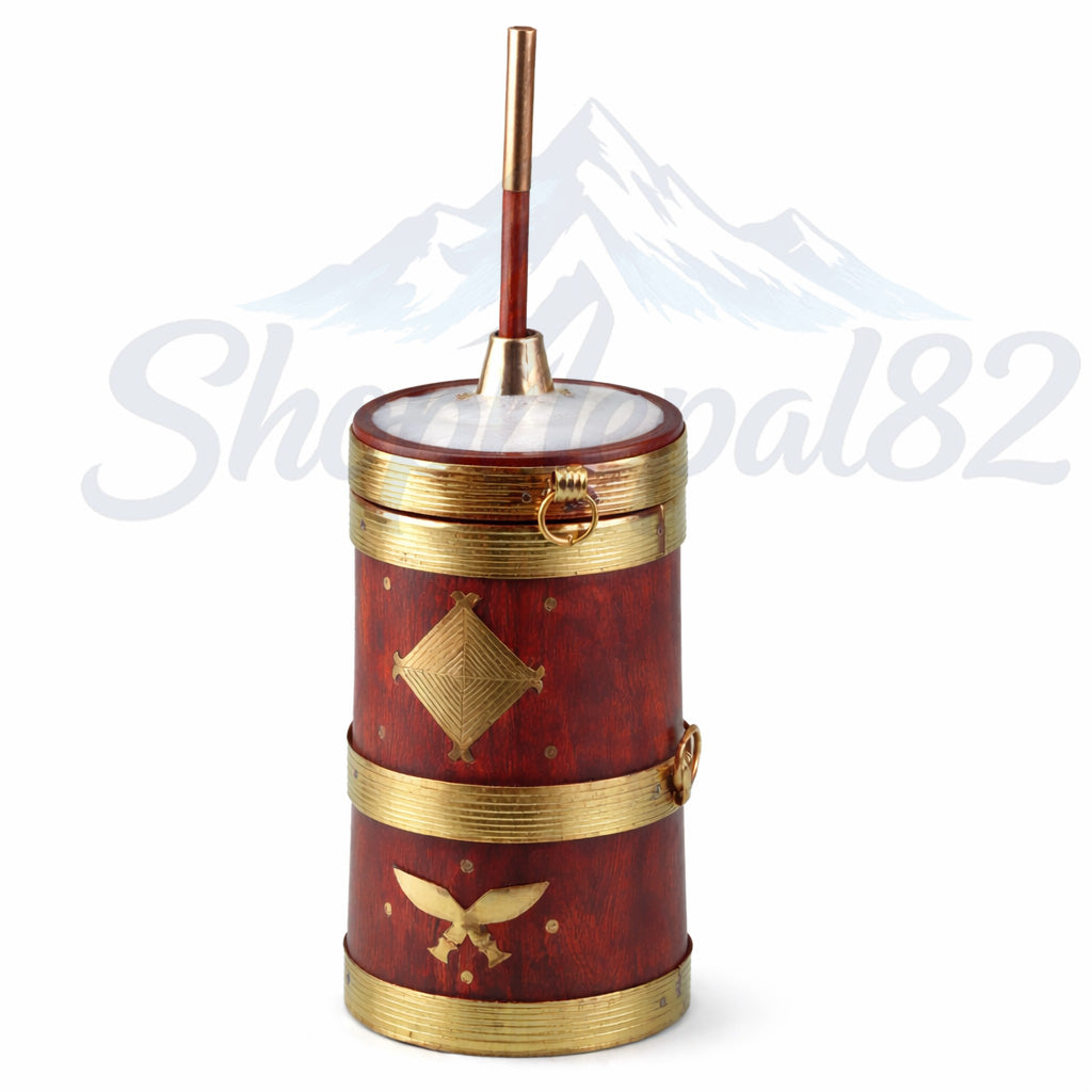 Handcrafted Wooden Tongba Mug – हस्तनिर्मित काठे तोङ्बा मग