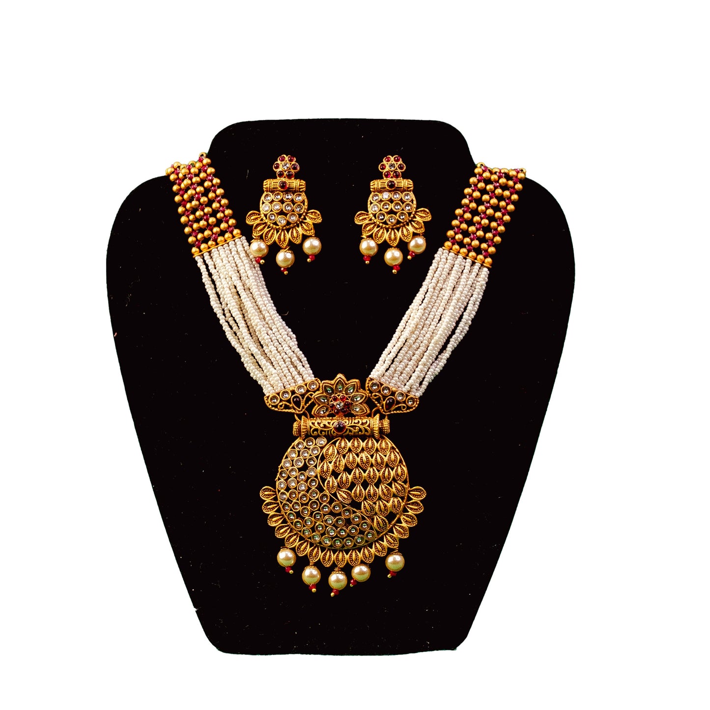 Traditional Pearl & Gold-Tone Jewelry Set – पारम्परिक मोती तथा सुन्दर गहना सेट