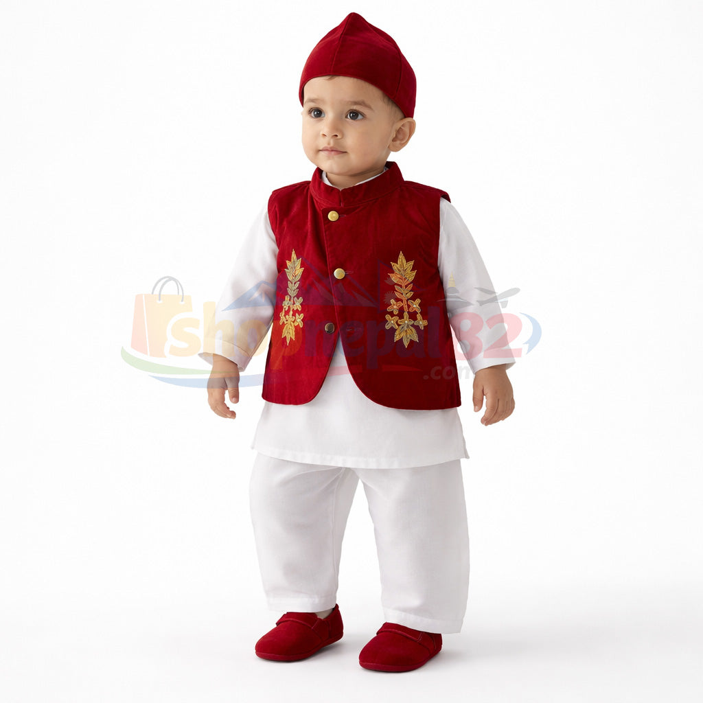Baby Boy Traditional Nepali Pasni - बेबी केटाको नेपाली पास्नी सेट