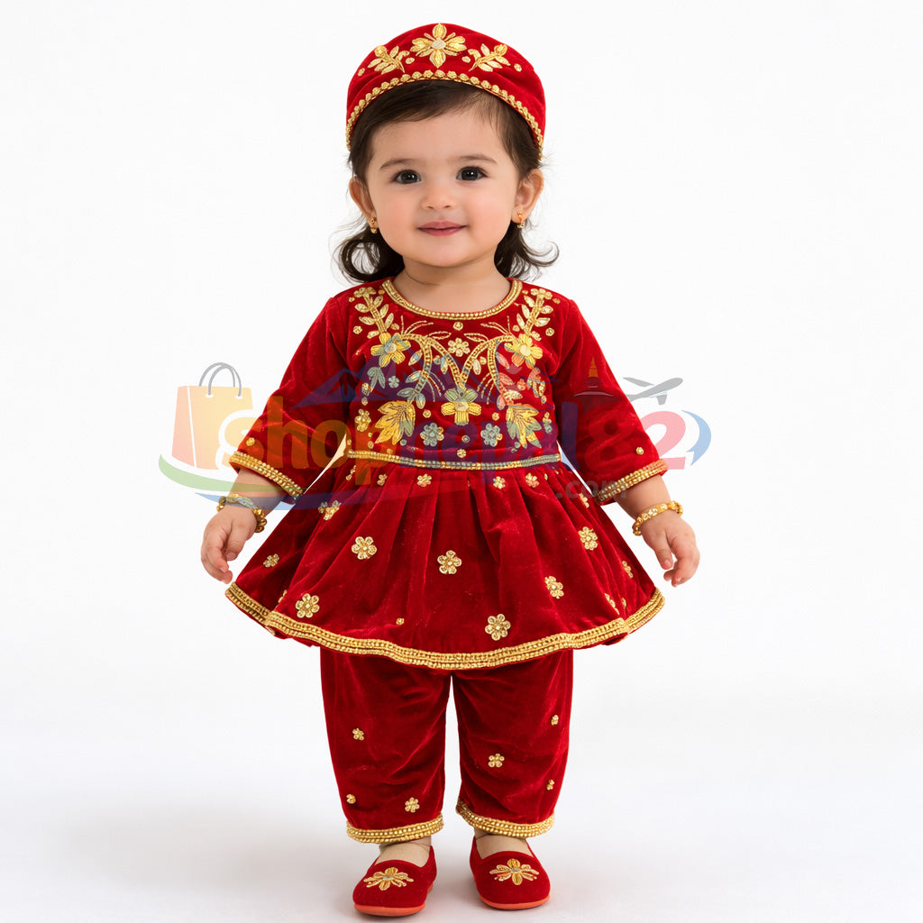 Baby Girl Pasni Dress Set (4 Pieces)
