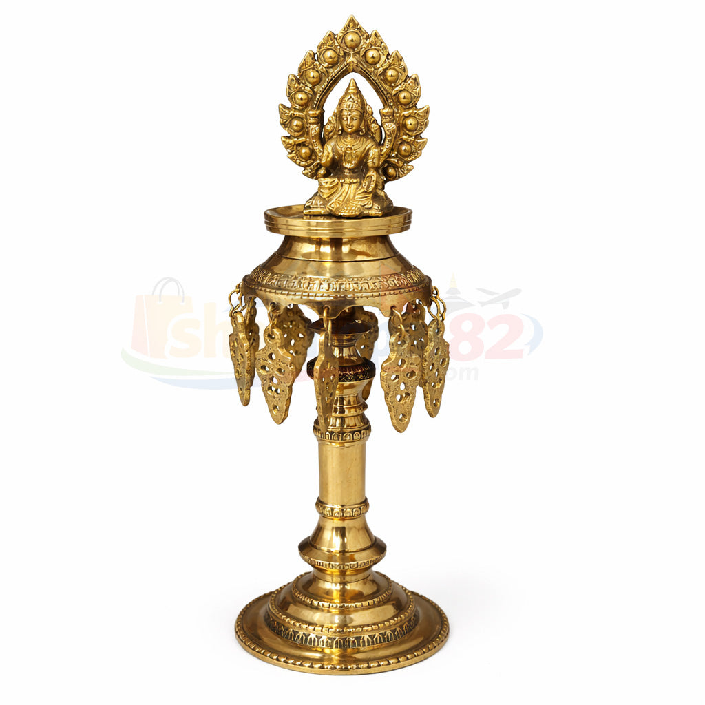 Set of 2 Handcrafted Laxmi Ganesh Brass Panas Diya –