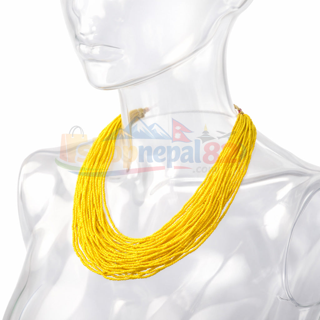 Traditional Nepali Yellow Pote Necklace