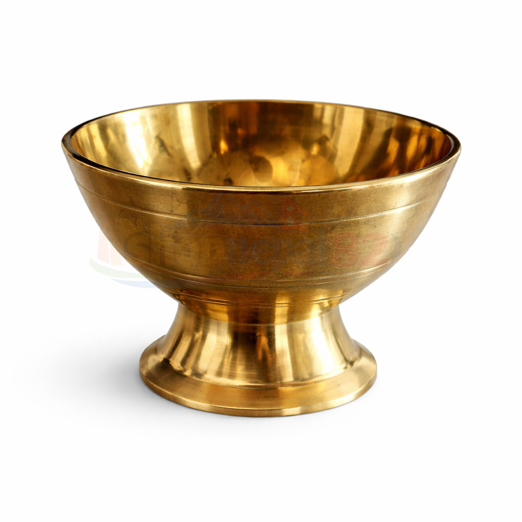 Handcrafted Brass Bhada (Traditional Nepali Bowl) – हस्तनिर्मित पितल भाडा