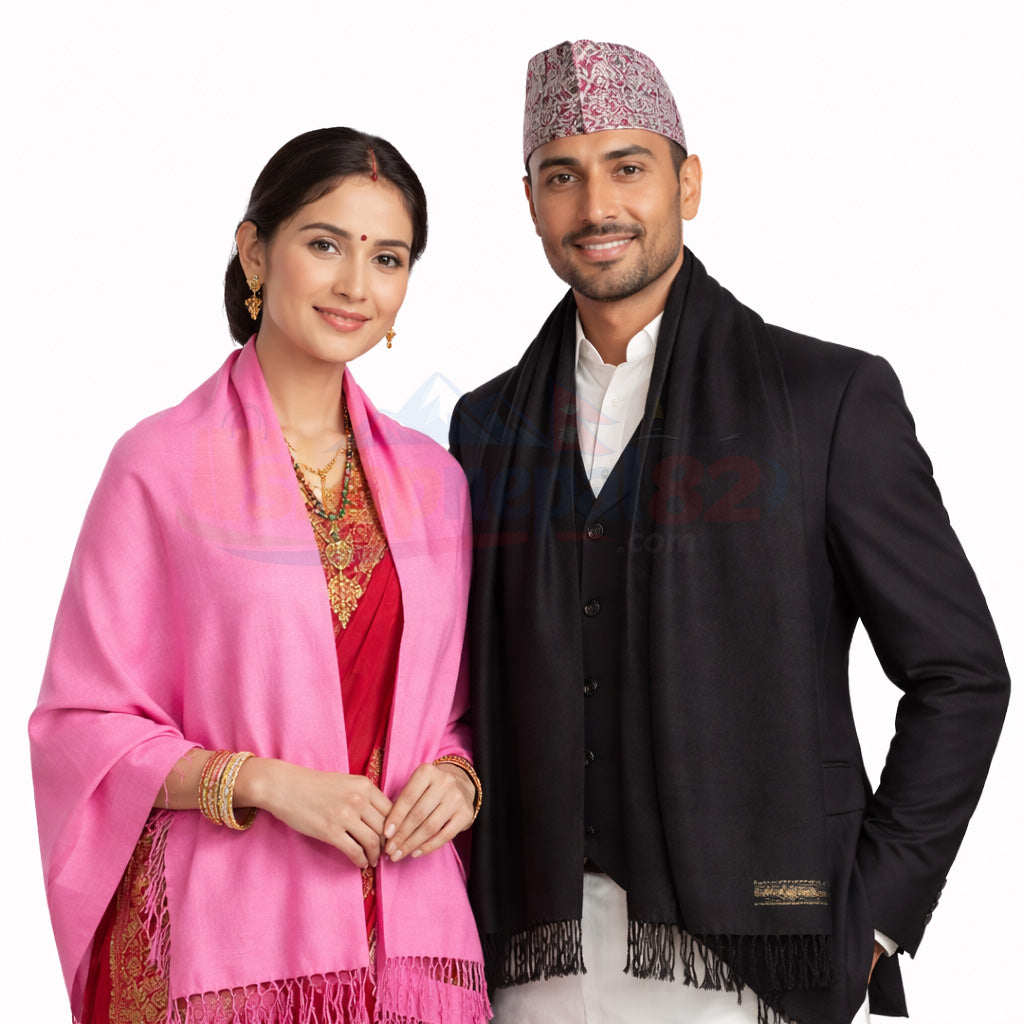 Nepali Pashmina Silk Shawl Handmade in Nepal 🇳🇵