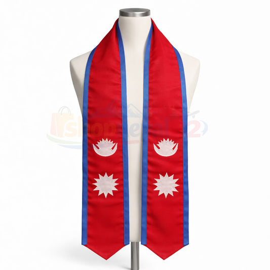 Nepal Flag Khada – Traditional Nepali Ceremonial Scarf 🇳🇵