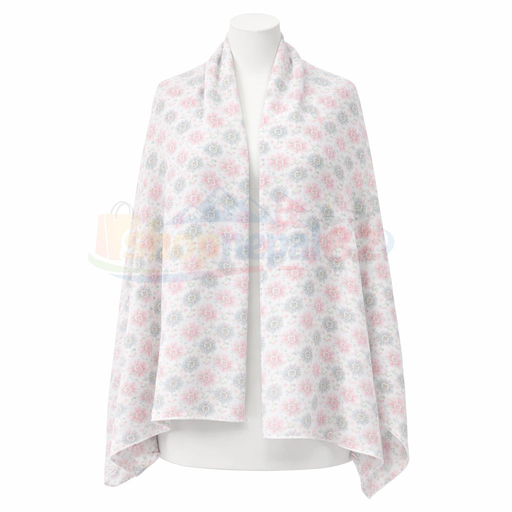 Nepali Dhaka Shawl Pastel Pink & Mint Multicolor
