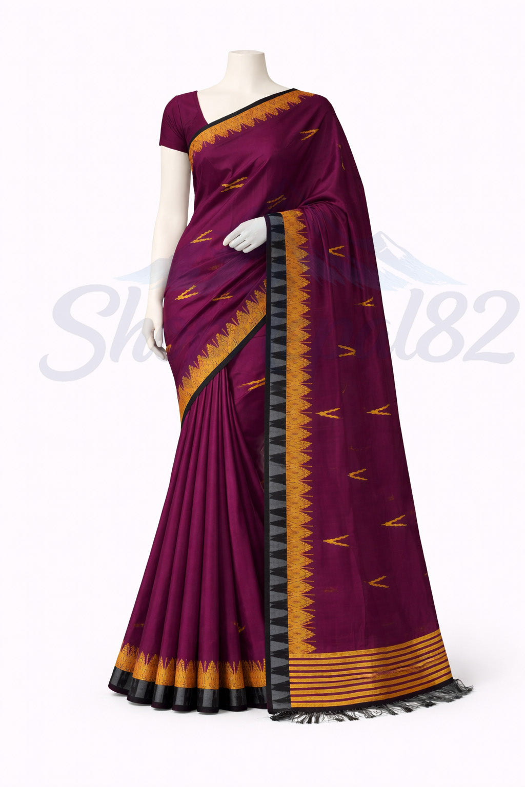 Purple Nepali Dhaka Saree – Traditional Festival & Wedding Wear – बैंगनी ढाका साड़ी