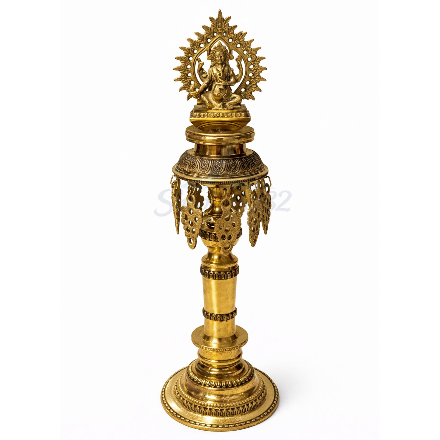 Handcrafted Traditional Brass Puja Deepak Stand (Set of 2) – हस्तनिर्मित पितल पूजा दीपक स्ट्यान्ड
