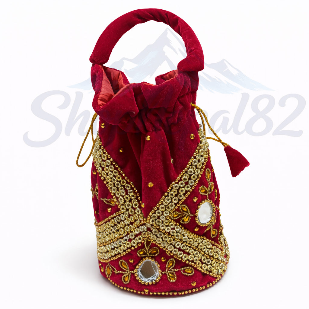 Traditional Embroidered Potli Bag – Ethnic Wedding & Festive Clutch – पारम्परिक पोटली ब्याग