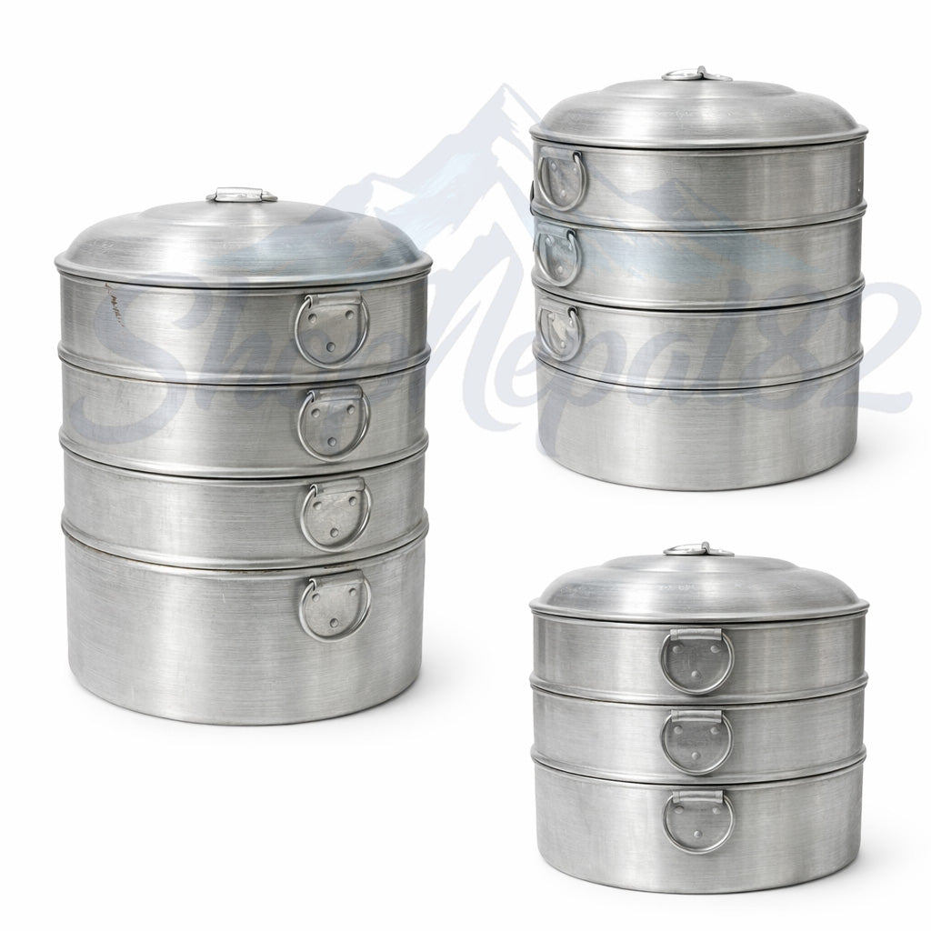 Traditional Aluminum Momo Steamer (Multi-Layer) – परम्परागत एल्युमिनियम मम स्टिमर