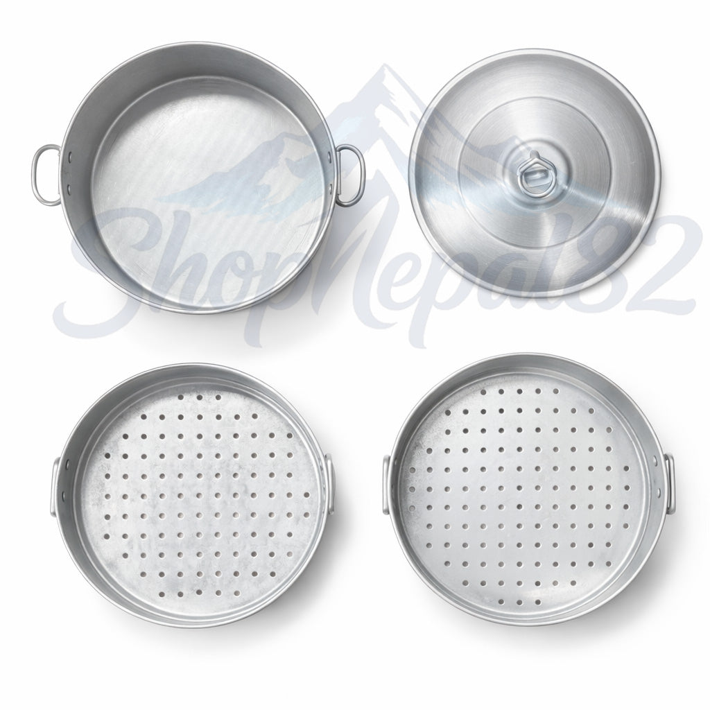 Traditional Aluminum Momo Steamer (Multi-Layer) – परम्परागत एल्युमिनियम मम स्टिमर