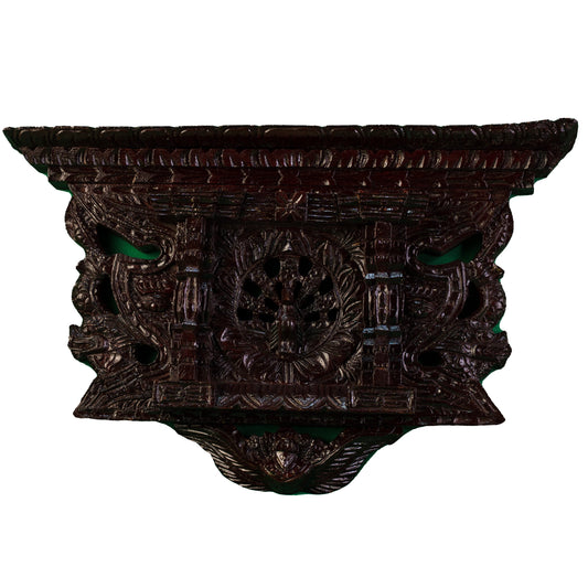 Handcrafted Peacock Solid Wooden Frame (Ankhi Jhyal) – हस्तनिर्मित मयूर काठे आँखी झ्याल