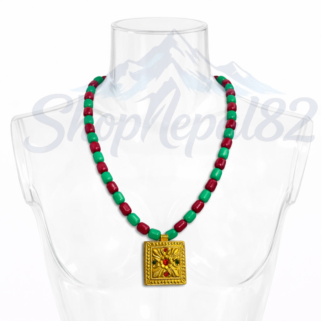 Traditional Nepali Jantar Necklace – Cultural Protection Pendant – नेपाली जन्तर हार