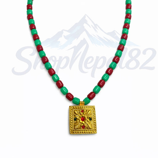 Traditional Nepali Jantar Necklace – Cultural Protection Pendant – नेपाली जन्तर हार