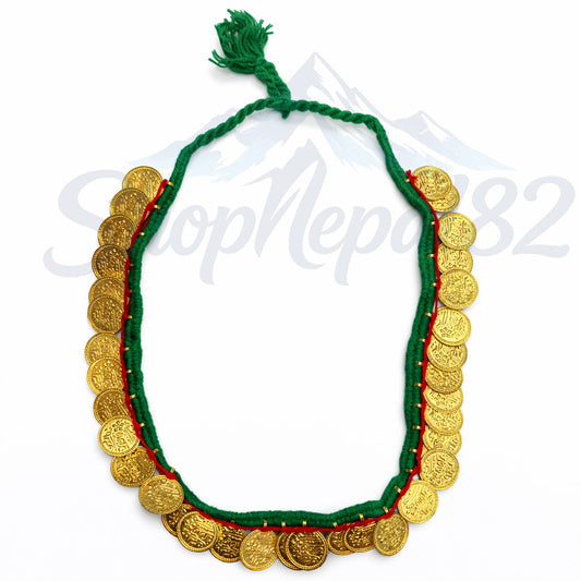 Traditional Nepali Paisa Mala – Ethnic Coin Necklace – नेपाली पैसा माला
