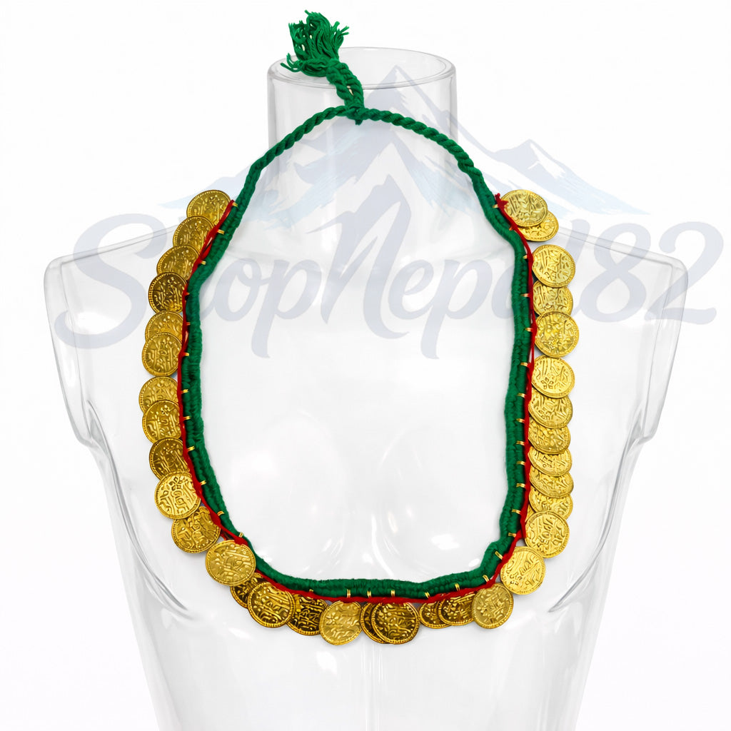 Traditional Nepali Paisa Mala – Ethnic Coin Necklace – नेपाली पैसा माला