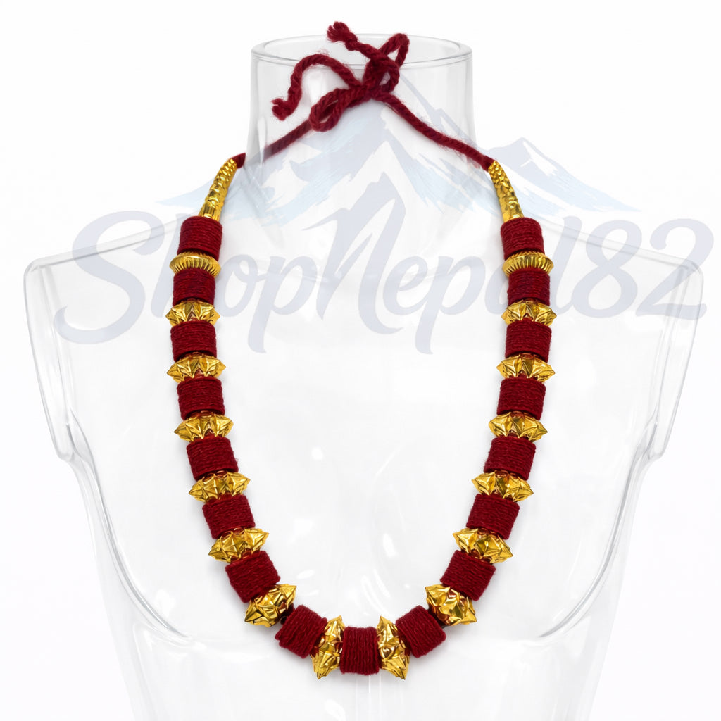 Traditional Kantha Mala – Nepali Ethnic Beaded Necklace – कंठा माला