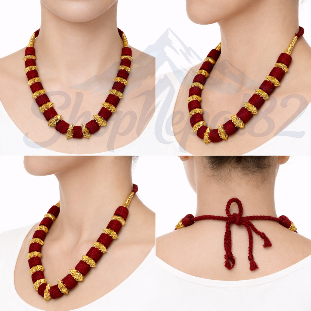 Traditional Kantha Mala – Nepali Ethnic Beaded Necklace – कंठा माला