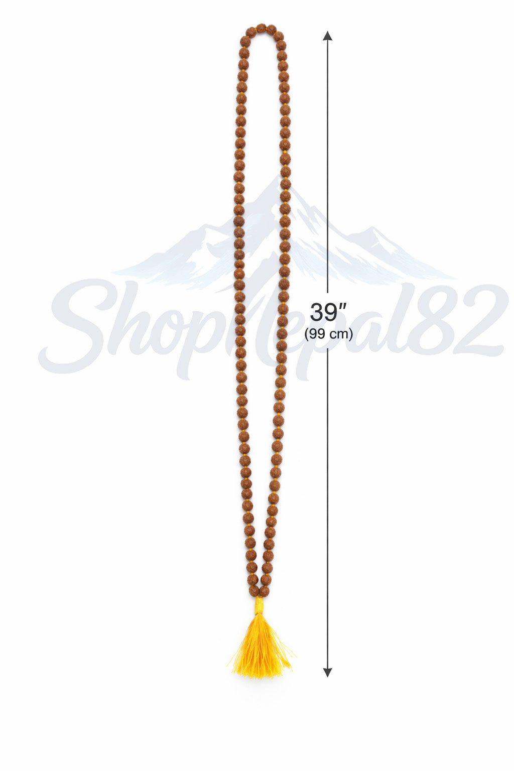 Natural Rudraksha Mala – 108 Beads Prayer Necklace with Tassel – रुद्राक्ष माला