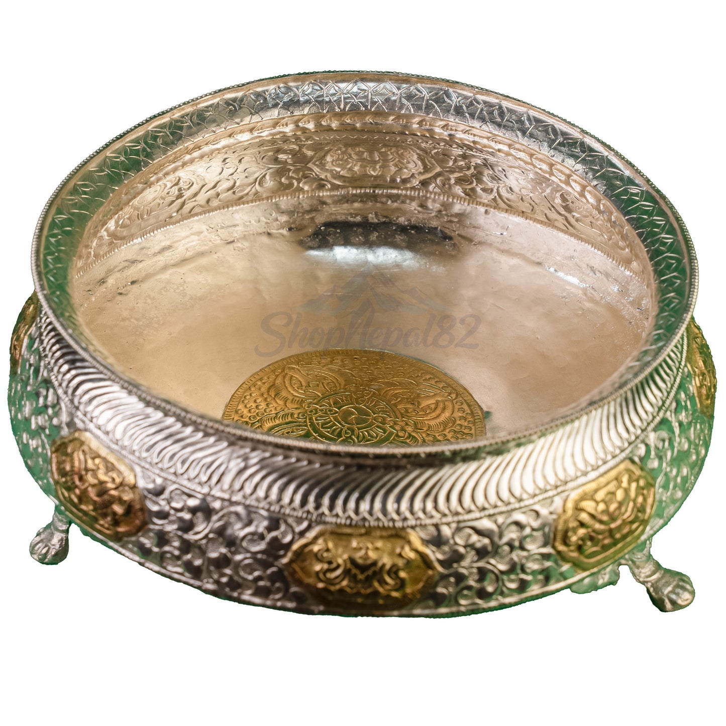 Handcrafted Gold Finish Brass Khadkula | Traditional Puja & Decorative Bowl – हस्तनिर्मित पितल खड्कुला